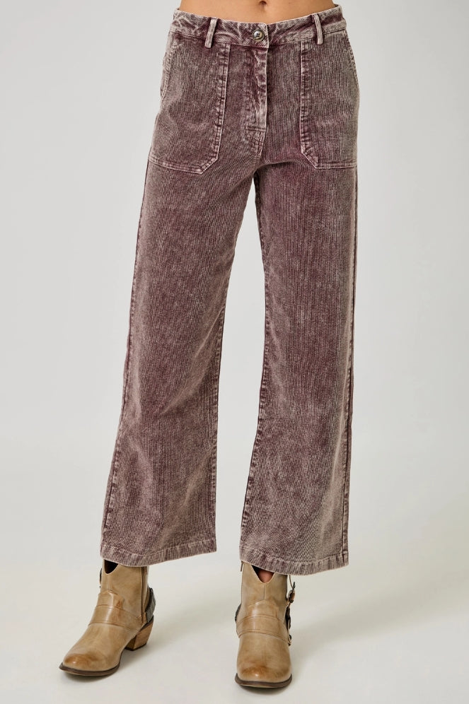 Washed Corduroy Wide leg Trousers