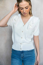 Load image into Gallery viewer, Royal Ruffle Neck Button Down Top
