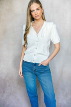 Load image into Gallery viewer, Royal Ruffle Neck Button Down Top
