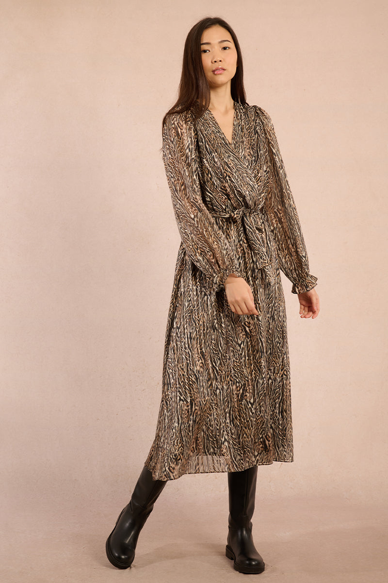 Hear Me Roar Long Belted Dress