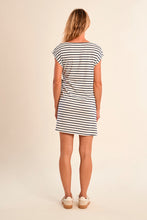 Load image into Gallery viewer, Feeling Knotty Navy Stripe T Shirt Dress
