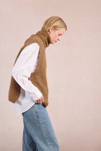 Charming Camel Sleeveless Sweater
