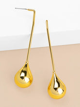 Load image into Gallery viewer, Gold Vertical Bar Teardrop Earring
