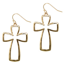 Load image into Gallery viewer, Cutout 2" Cross Earring
