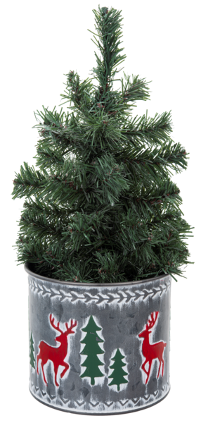 Reindeer Embossed Tin Plant Cover