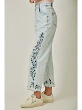 Load image into Gallery viewer, Eyelet Embroidery Straight Leg Mom Jean

