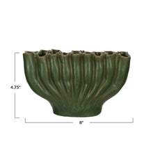 Load image into Gallery viewer, Green Sculptural Vase
