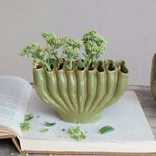 Load image into Gallery viewer, Green Sculptural Vase
