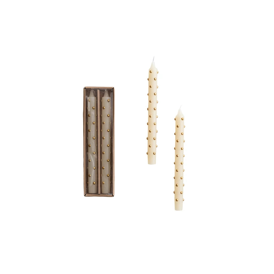 Taper Candle Gold Dot