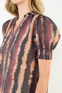 Sweet Peach Edgy Tie Dye Blouse