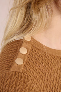 Camel Cable Knit Sweater
