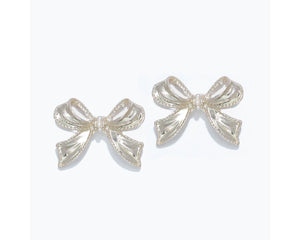 Silver Bow Earrings