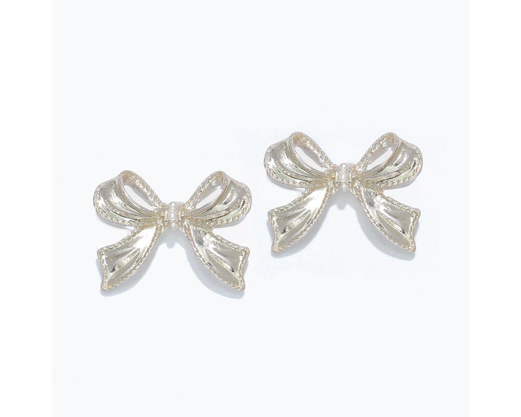 Silver Bow Earrings