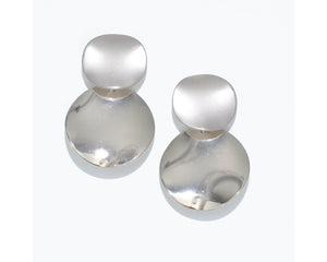 Matte & Polished Silver Drop Earrings