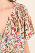 Load image into Gallery viewer, Pretty in Paisley Short Sleeve Blouse
