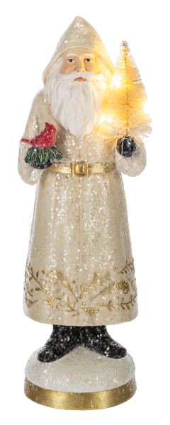 Light up Gold Santa Figurine