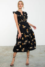 Load image into Gallery viewer, Flutter Sleeve Cheetah Print Maxi Dress
