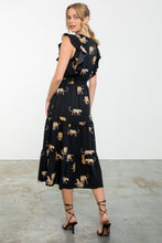 Load image into Gallery viewer, Flutter Sleeve Cheetah Print Maxi Dress
