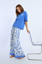Load image into Gallery viewer, Spring In Bloom Blue Palazzo Pants
