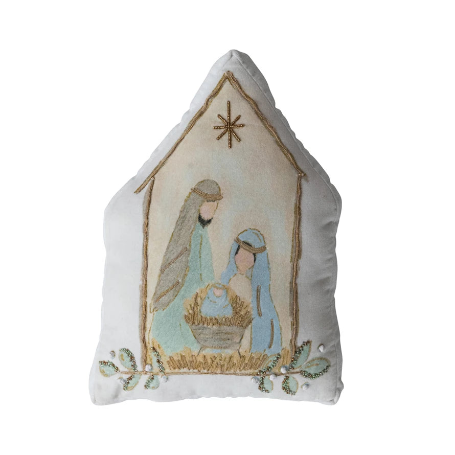 Holy Family Velvet Pillow