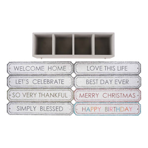 Grey Centerpiece Box With Reversible Signs