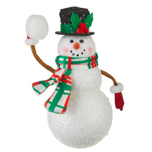 Snowman Throwing Snowball Ornament