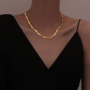 Gold Twisted Snake Necklace