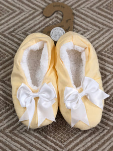 Yellow Bows Bride Slippers