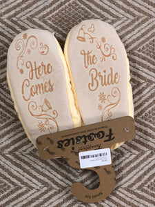 Yellow Bows Bride Slippers