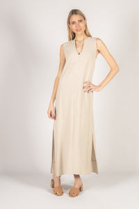 Linen Sleeveless Maxi Dress
