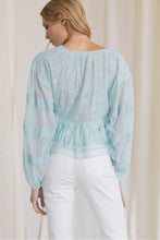 Load image into Gallery viewer, Aqua Cropped Embroidered Top
