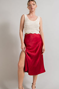 Satin Midi Skirt