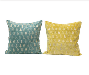 Gold Embossed Trees Pillow