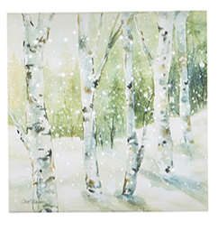 Snowy Birch Light up Forest Print