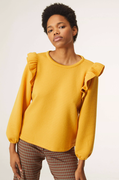 Yellow Quilted Sweater