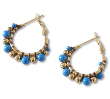 Load image into Gallery viewer, Gold Beaded Hoop Earring
