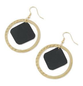 Leather Insert Hoop Earring