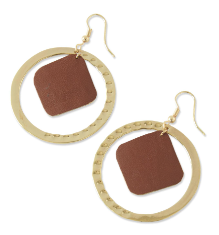 Leather Insert Hoop Earring