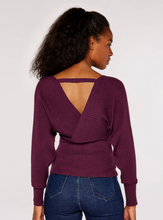 Load image into Gallery viewer, Plum Bar Back Batwing Sweater
