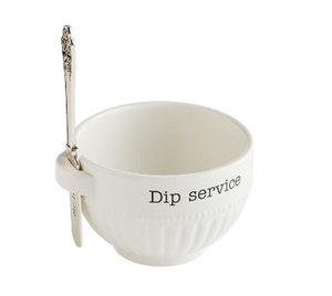Debossed Dip Bowl & Spreader Set