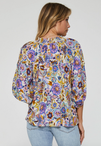 The Tika Watercolor Floral Blouse