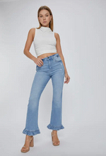Load image into Gallery viewer, The Julia Light Wash Jeans with Ruffle Hem
