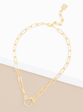 Load image into Gallery viewer, 18k Gold Pavé Horseshoe Link Collar Necklace
