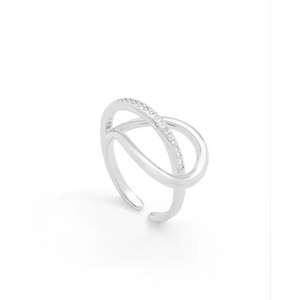 18k Gold/Rhodium Adjustable Ring