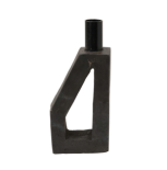 Matte Black Abstract Candle Holders