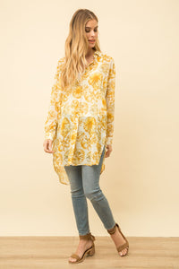 Yellow Floral Flowy Blouse