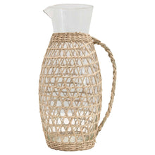 Load image into Gallery viewer, Woven Seagrass Glass Pitcher
